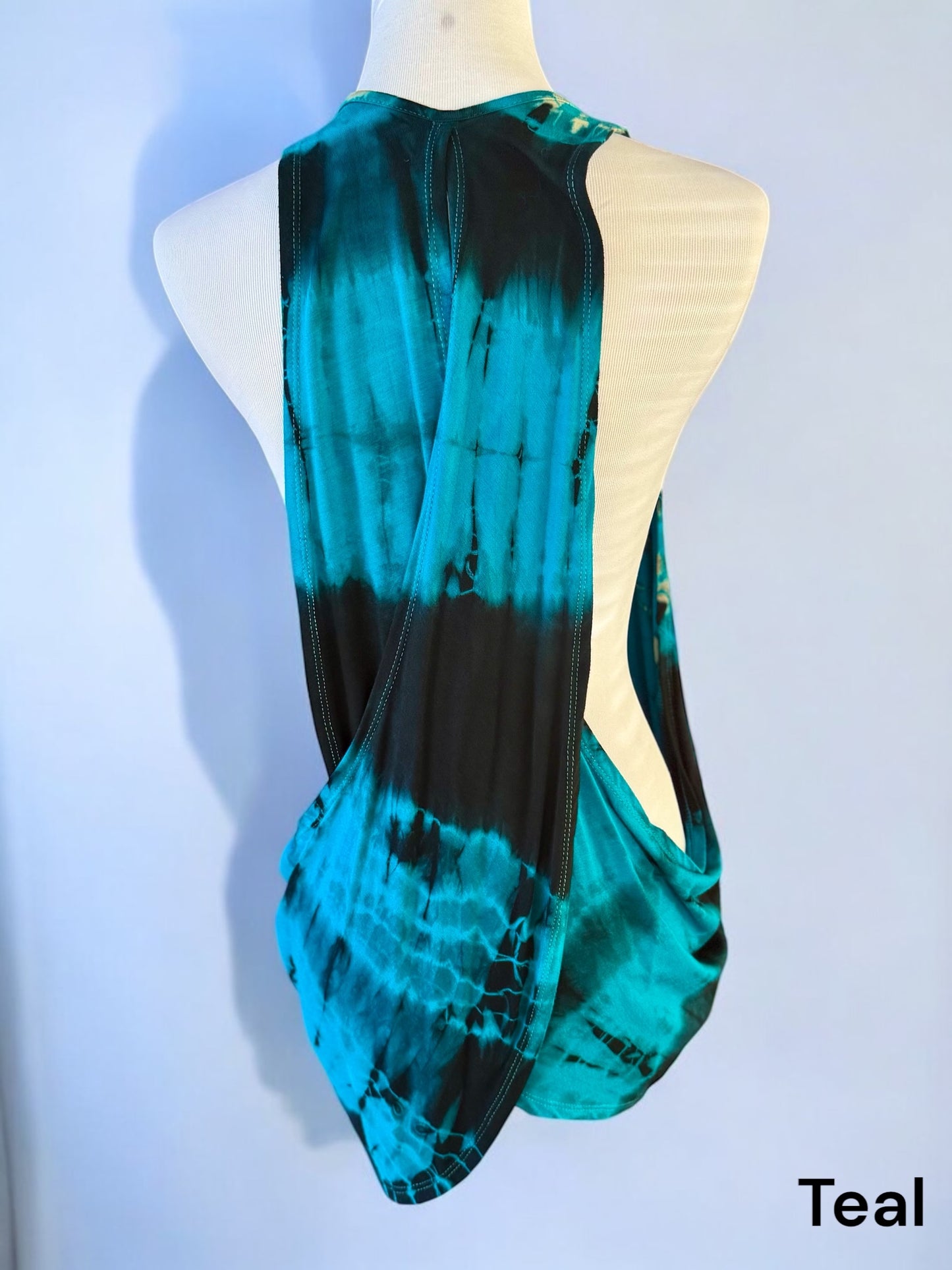Open Back Crossover Tiedye Tank One Size