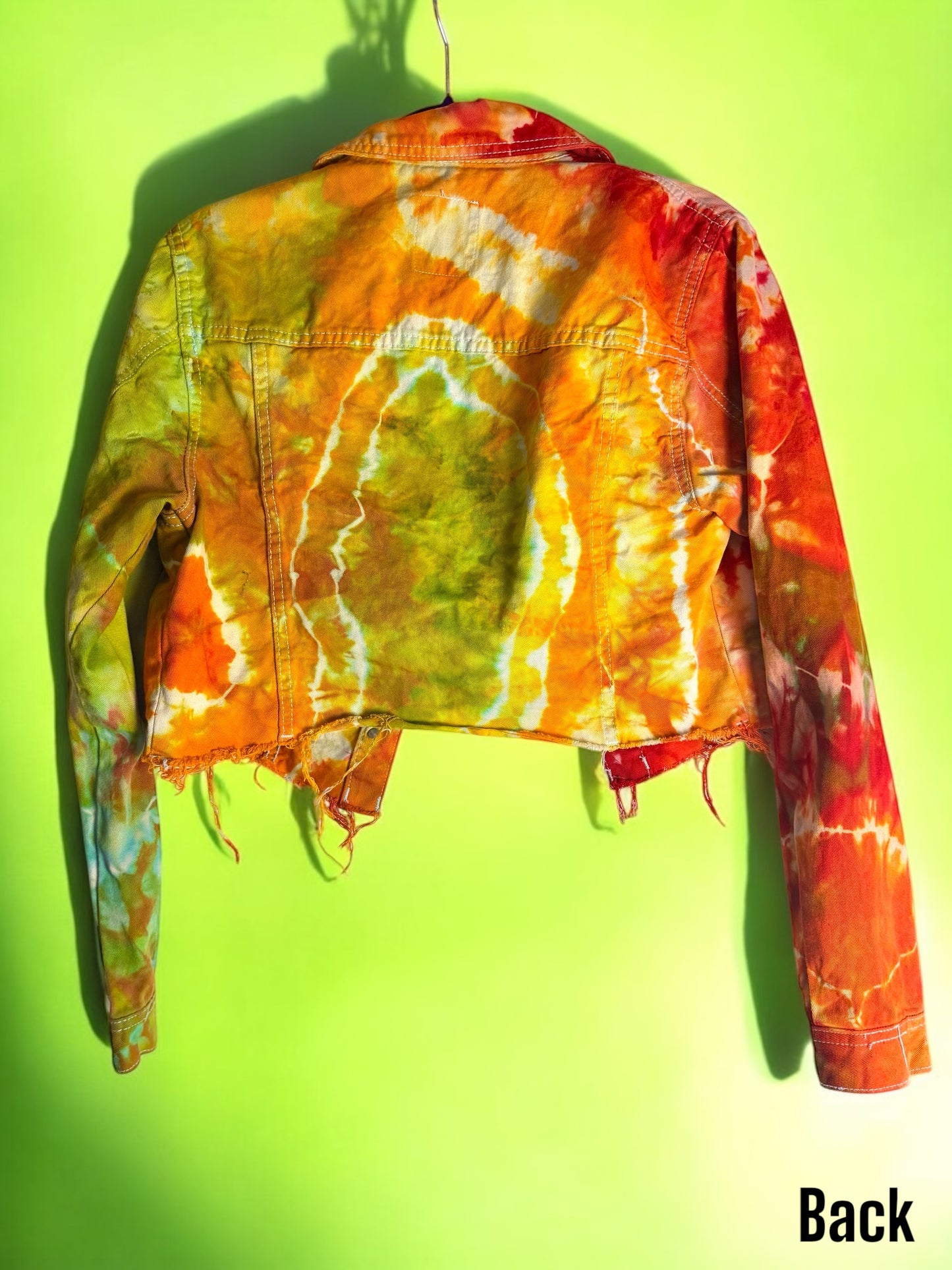 Women’s Size Medium Geode Tiedye Cropped Denim Jacket