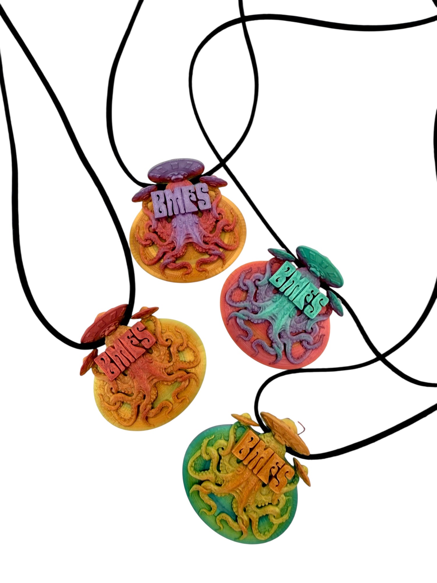 3D Printed Billy Strings BMFS Octopus UFO Mini Tri Color Necklace 2