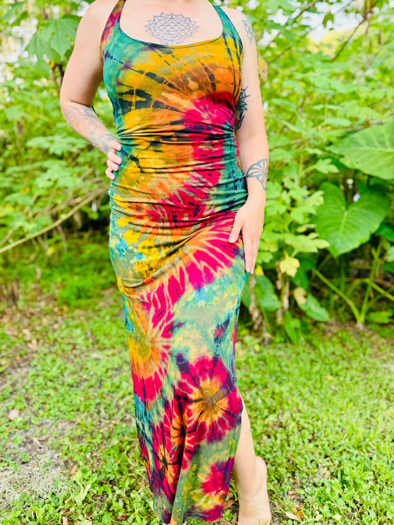 Tie Dye Tweezer Razor Back Dress