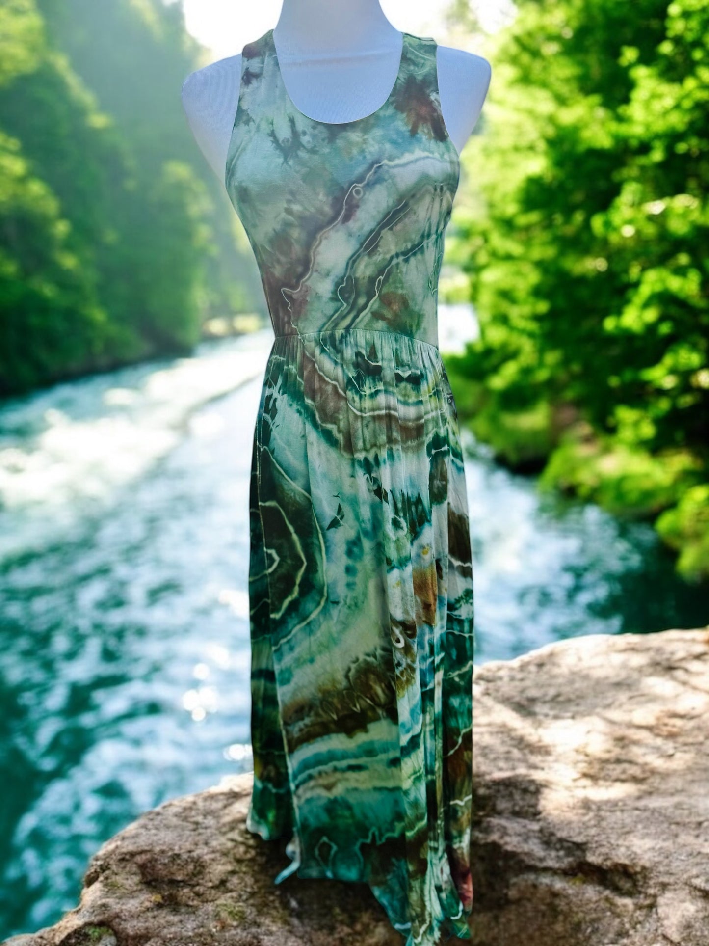 Geode Tiedye Midi Dress with slits/pockets Size Small