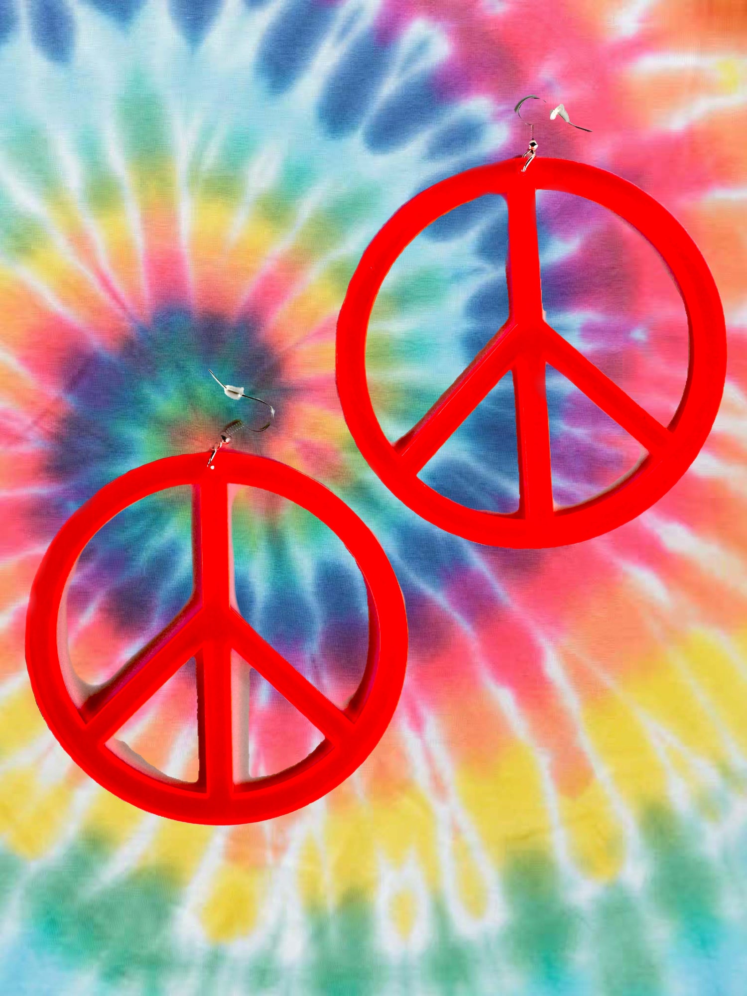 Peace Baby! Neon Plexi Glass Earrings