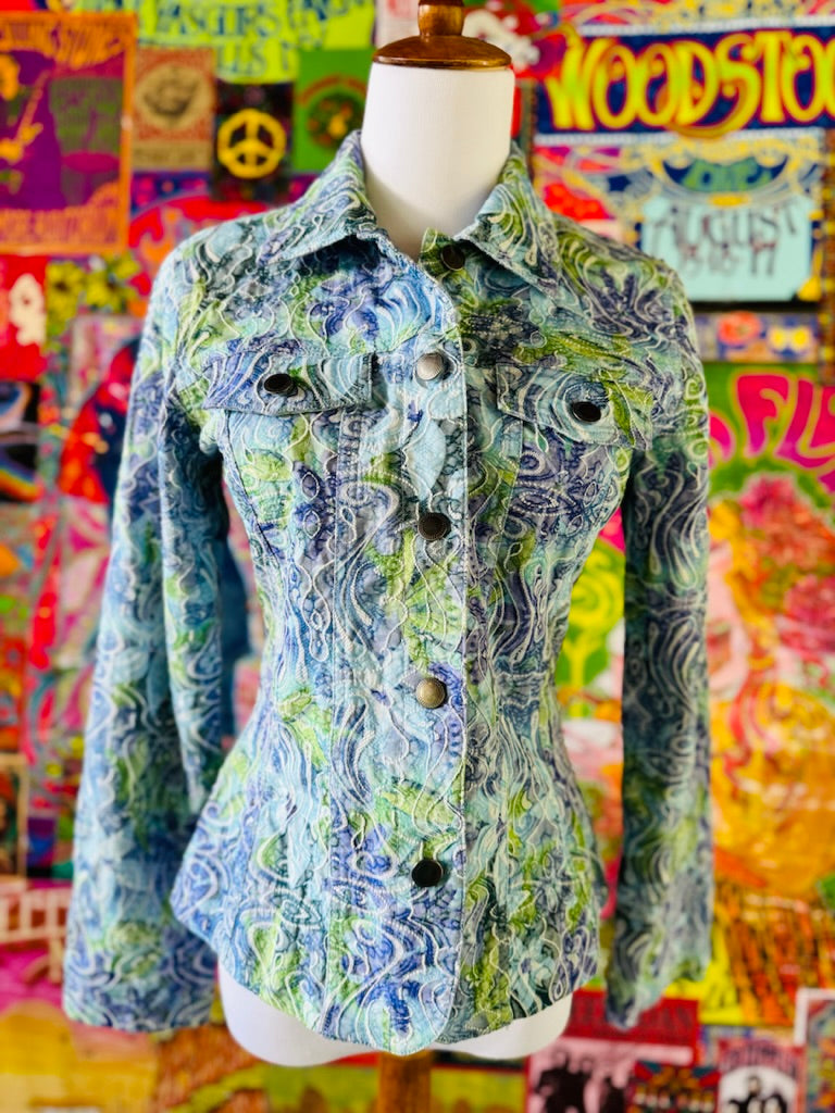 One of a kind sequin eye jacket Size Small