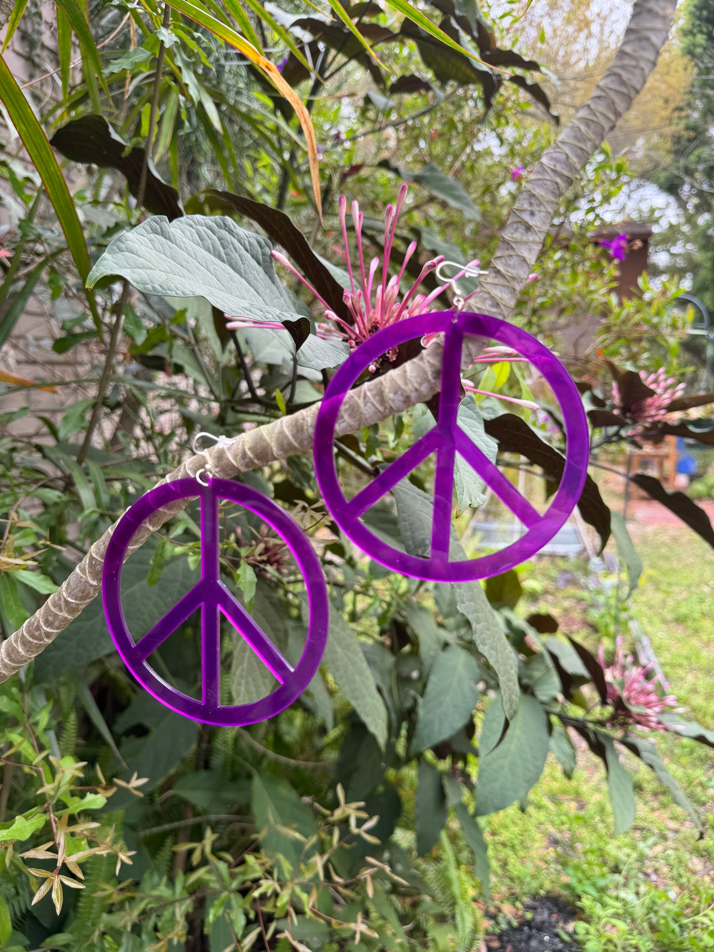 Peace Baby! Neon Plexi Glass Earrings