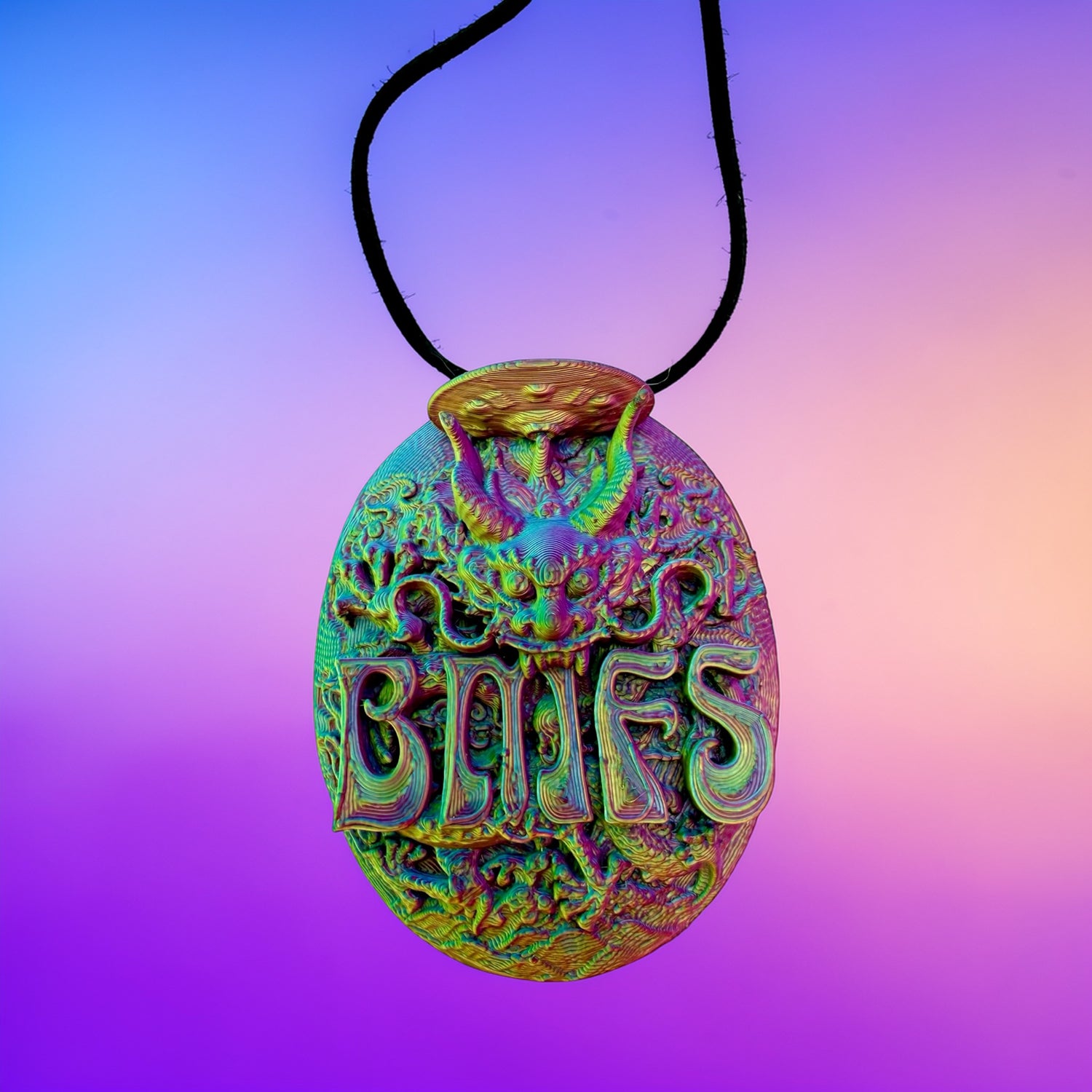 BMFS Billy Strings Rainbow 3D Printed Dragon UFO Necklace