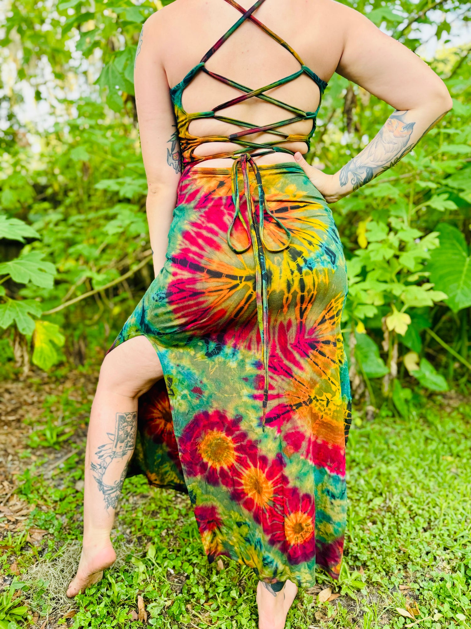Tie Dye Tweezer Razor Back Dress