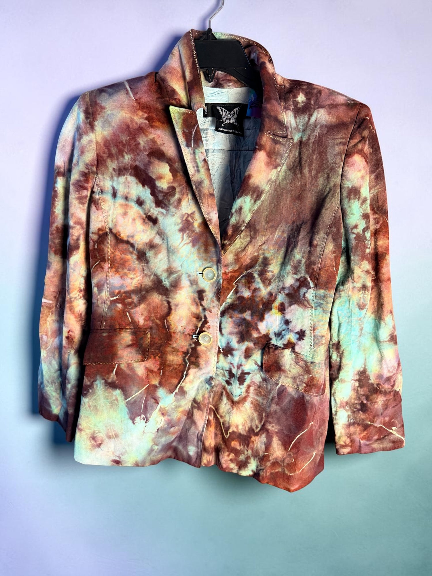 Upcycled Billy Strings BMFS Tiedye Blazer Women’s Size 6 Petite (Small)