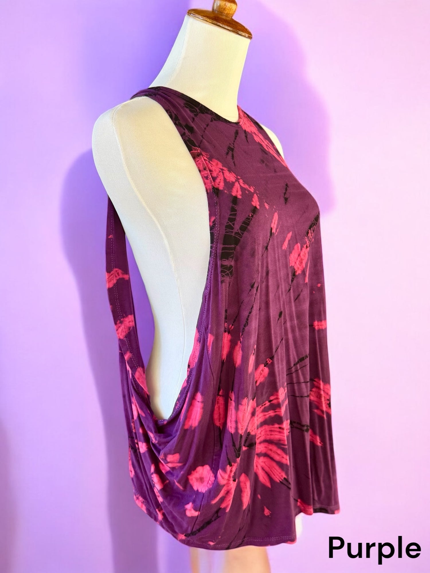 Open Back Crossover Tiedye Tank One Size