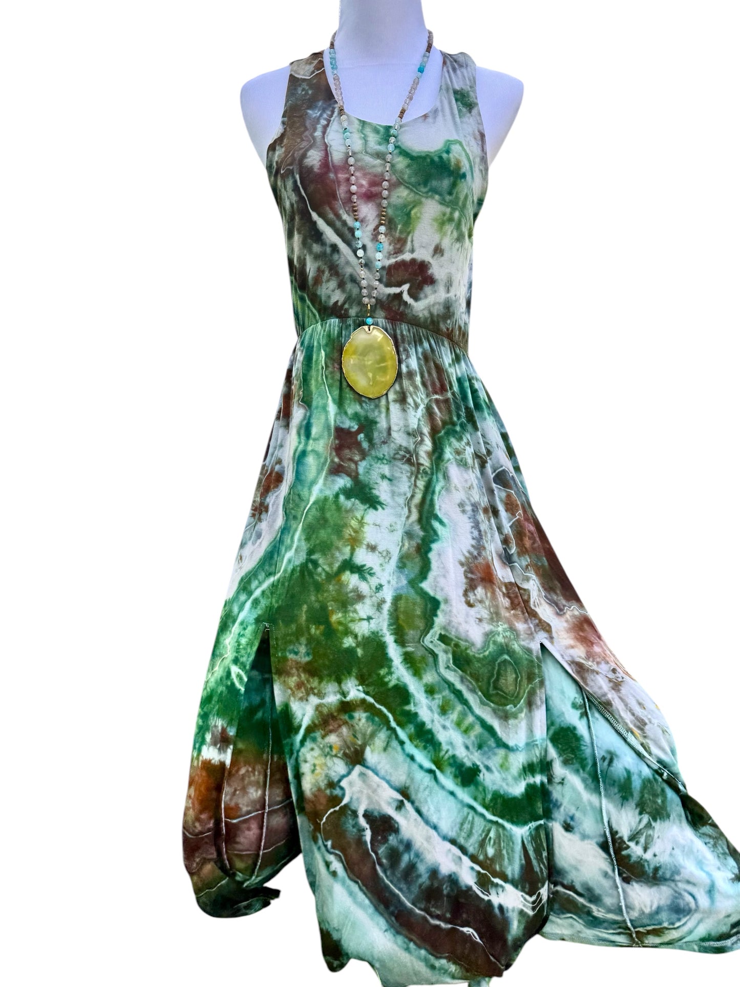 Geode Tiedye Midi Dress with slits/pockets Size Medium
