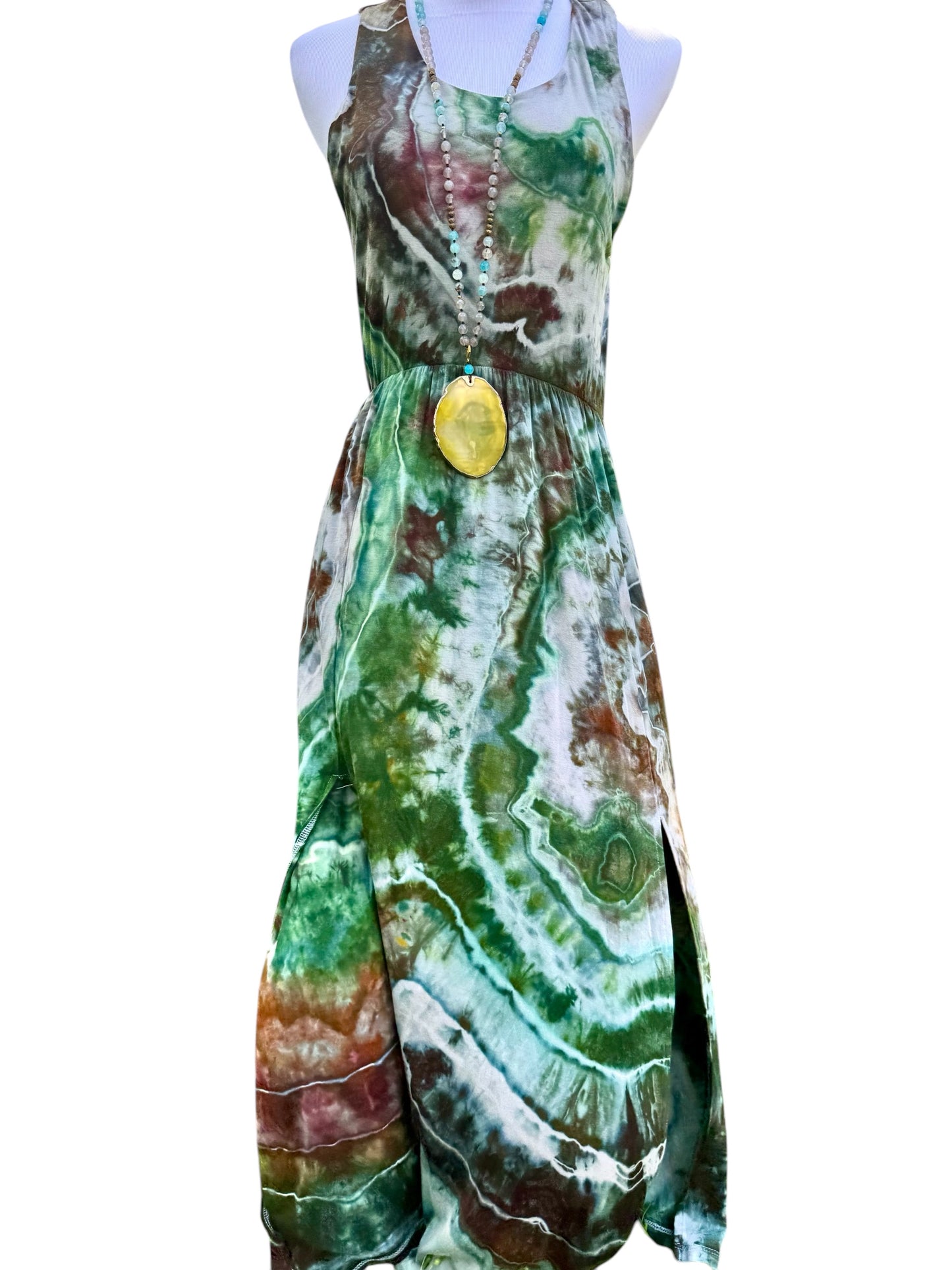 Geode Tiedye Midi Dress with slits/pockets Size Medium