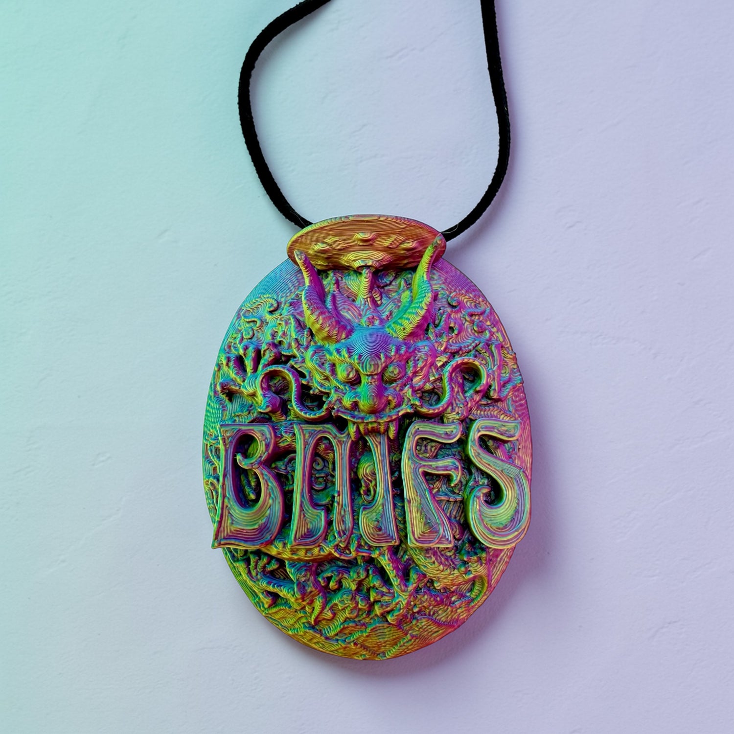 BMFS Billy Strings Rainbow 3D Printed Dragon UFO Necklace