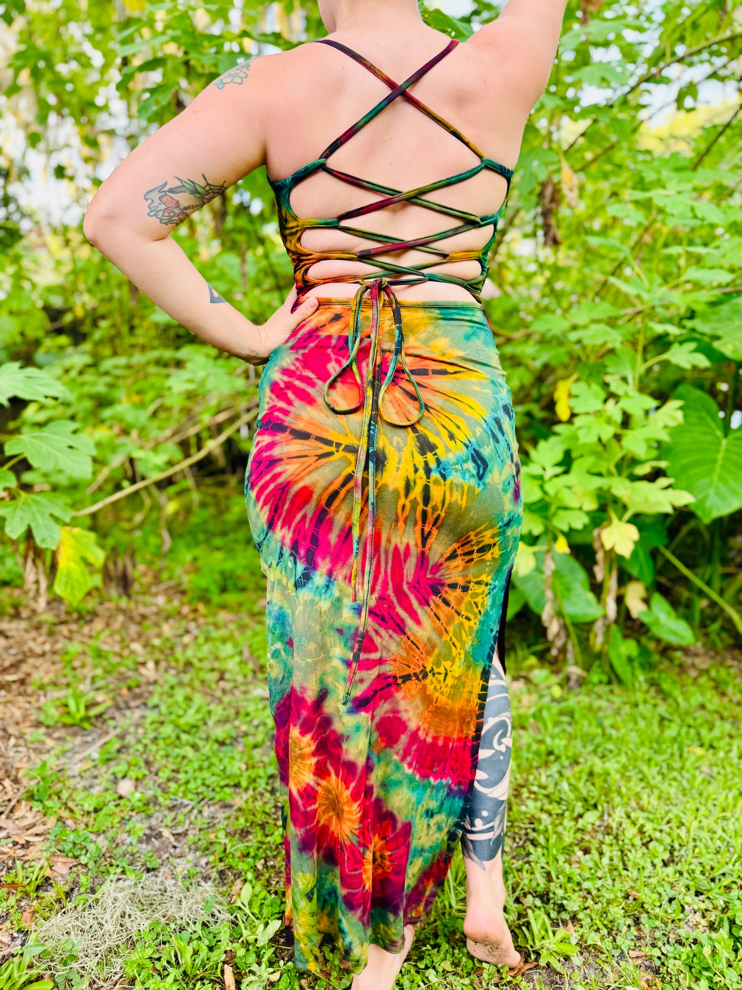 Tie Dye Tweezer Razor Back Dress