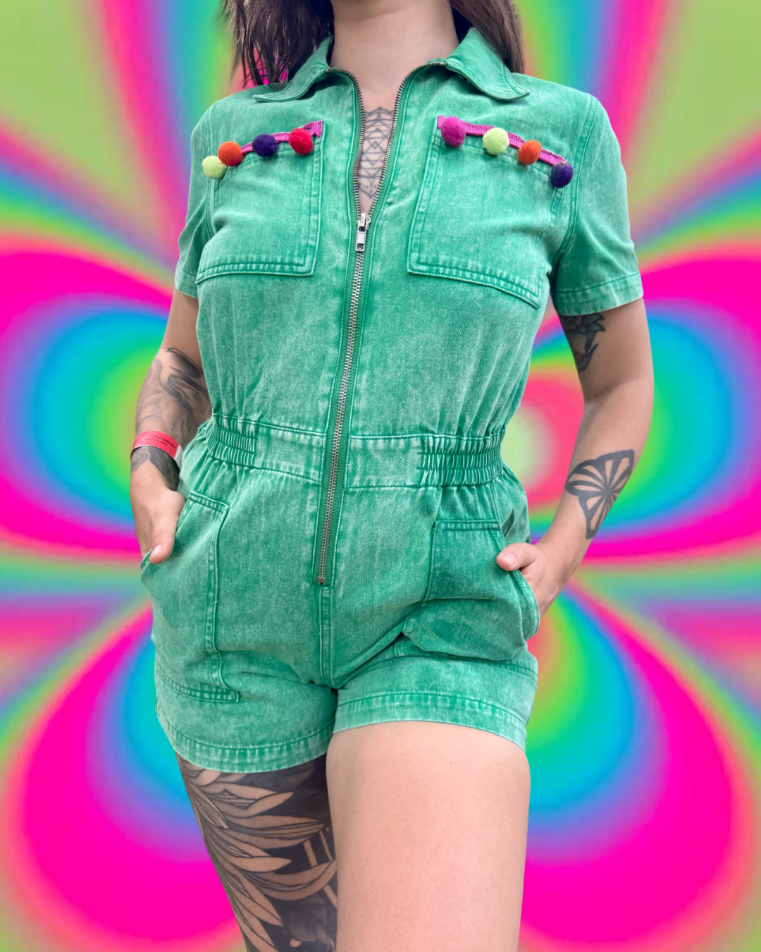 Billy Strings BMFS Denim Romper Women’s Size Small