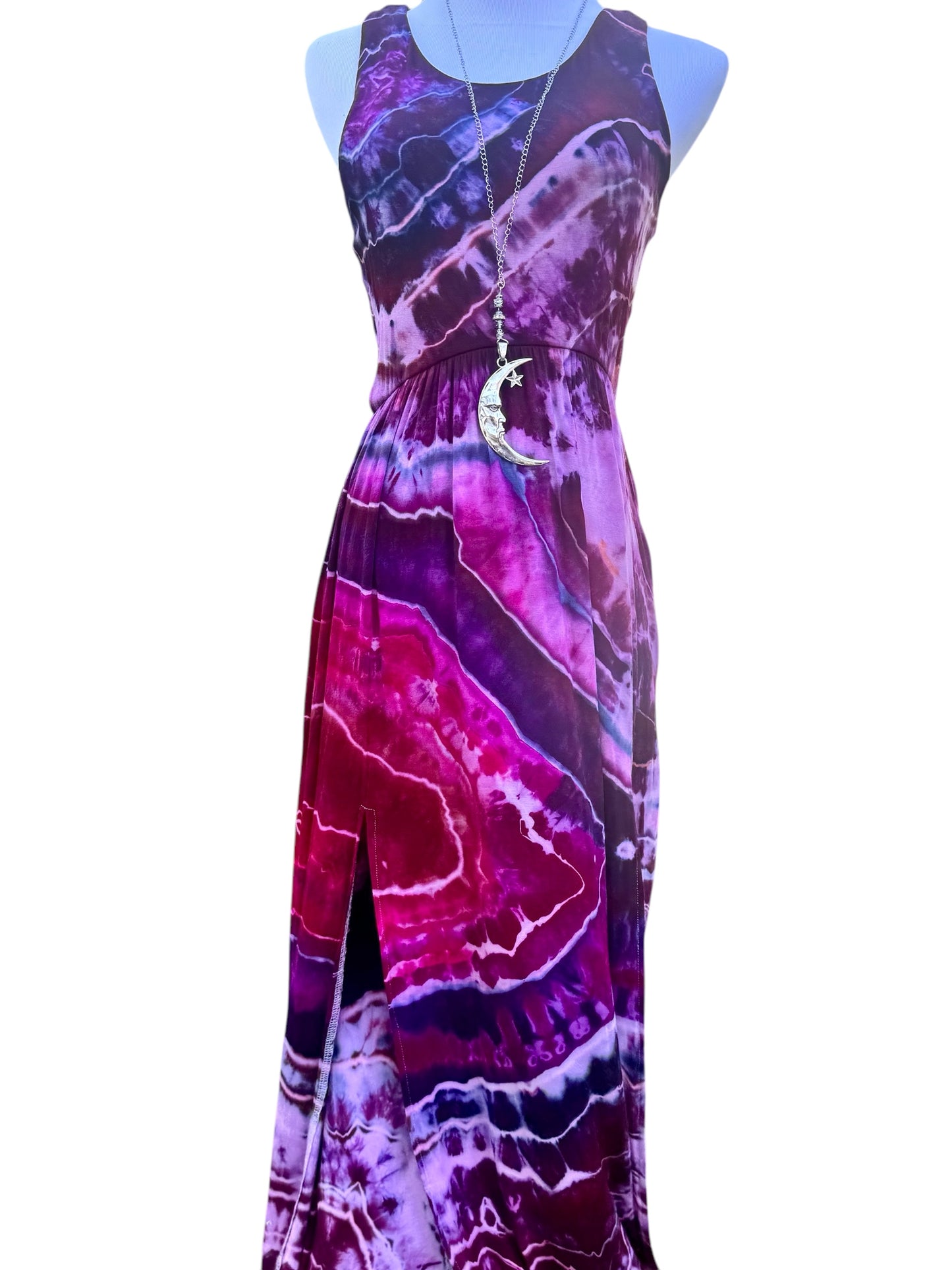 Geode Tiedye Midi Dress with Slits/Pockets Size Small