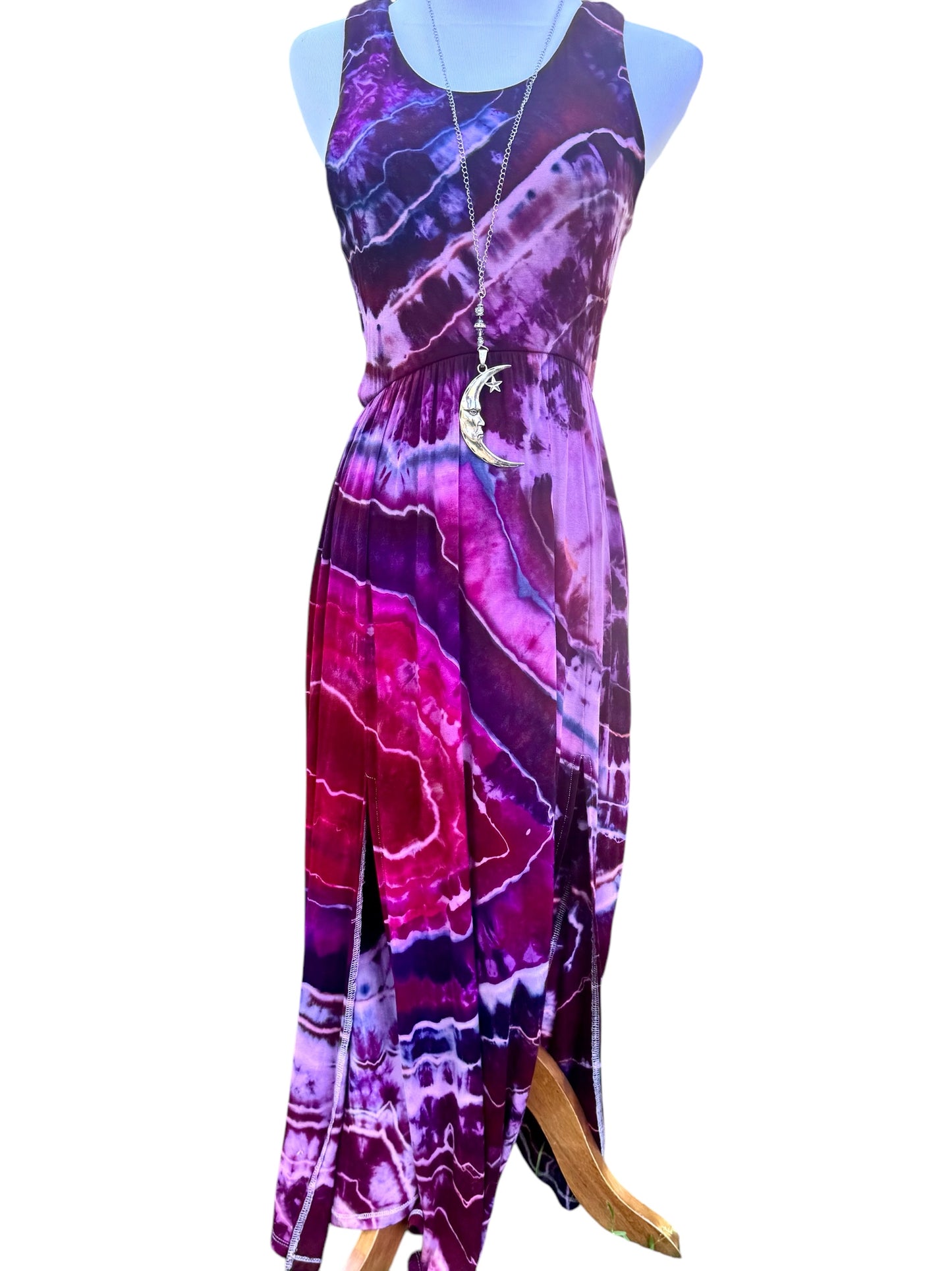 Geode Tiedye Midi Dress with Slits/Pockets Size Small