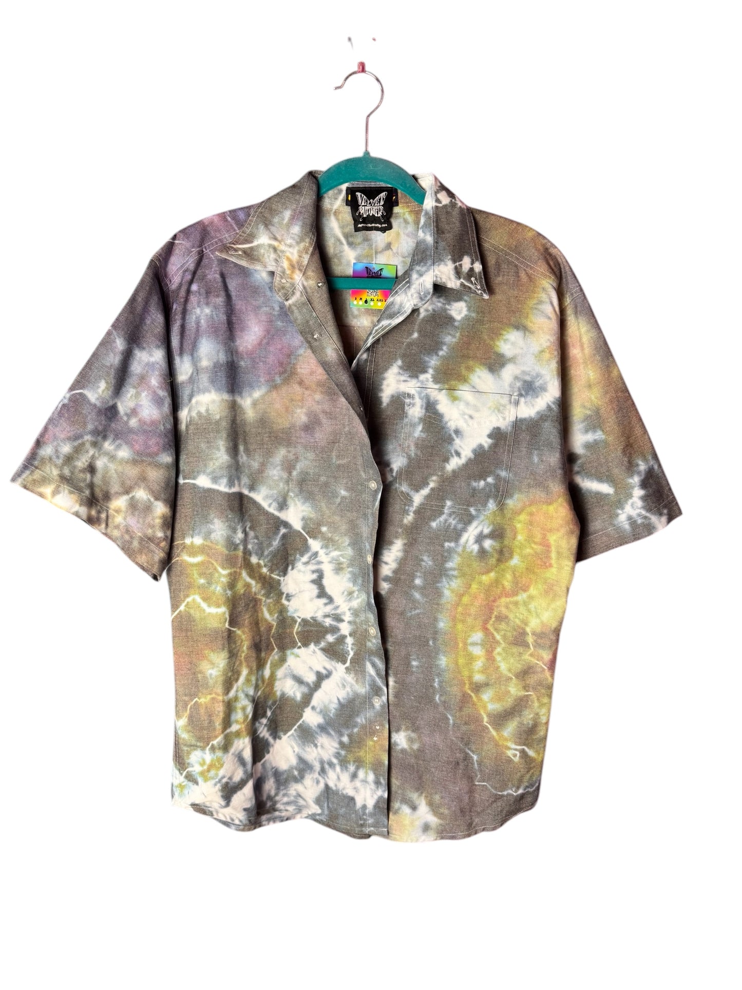 Men’s Tiedye BMFS Billy Strings Button Down Shirt Size Large