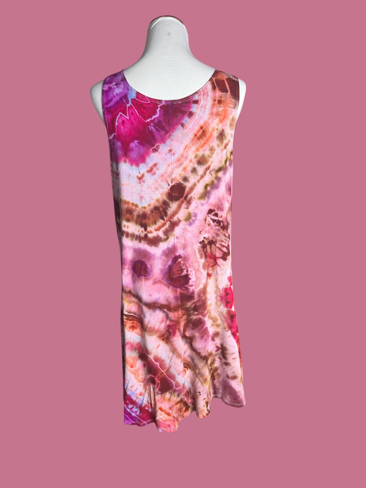 Sleeveless Tiedye Tank Dress With Pockets Size 1X
