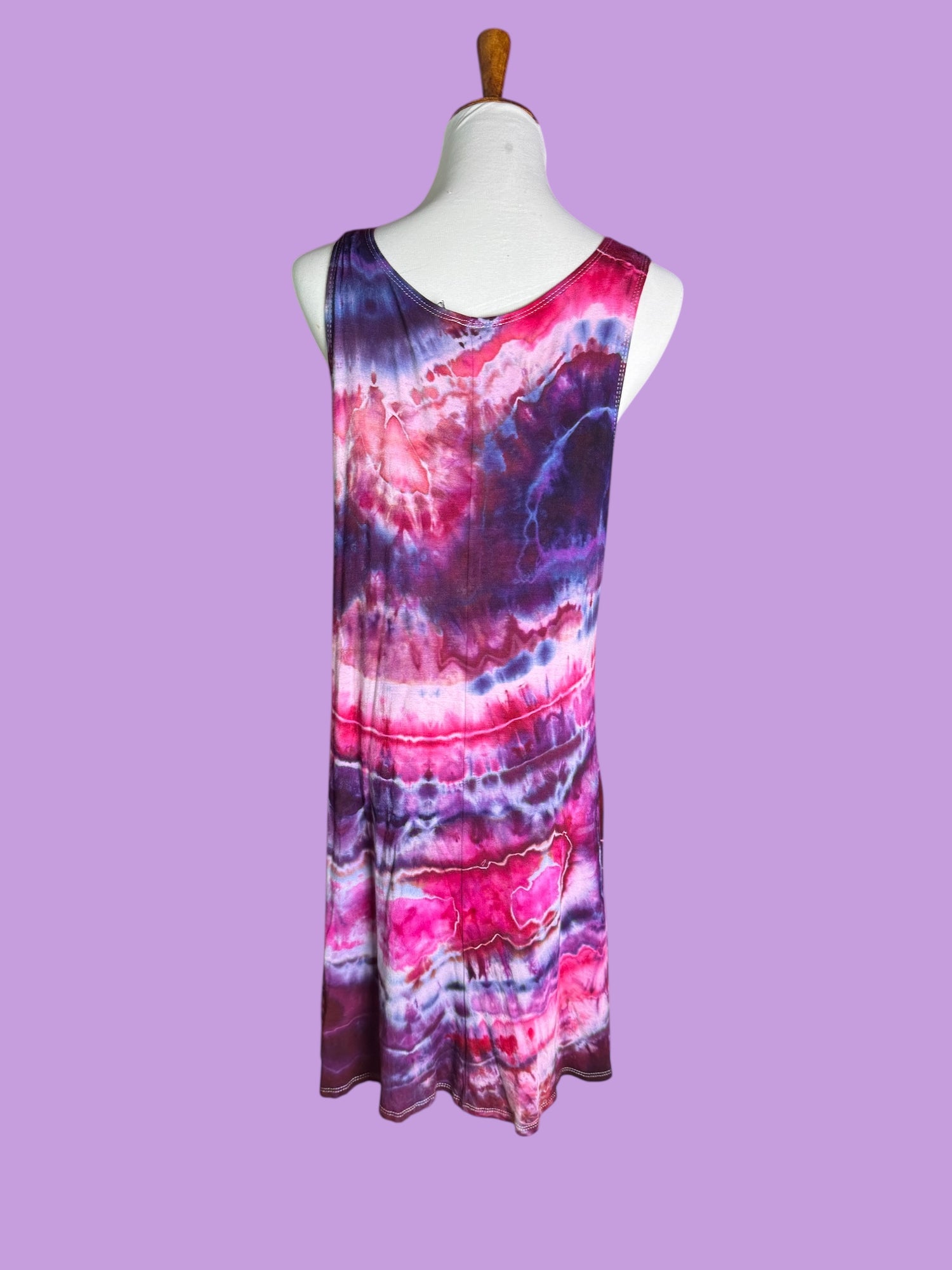 Sleeveless Tiedye Tank Dress with Pockets Size 2X