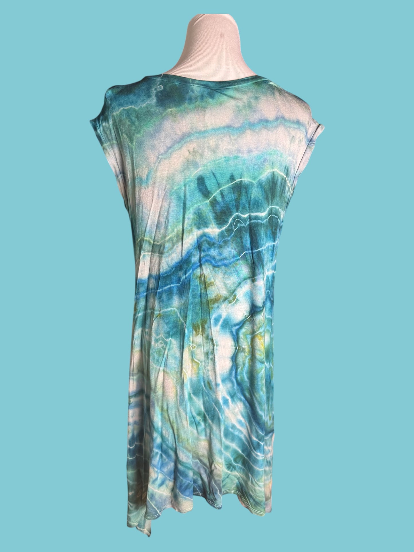 Sleeveless Tiedye Geode Tunic Dress Plus Size 1X