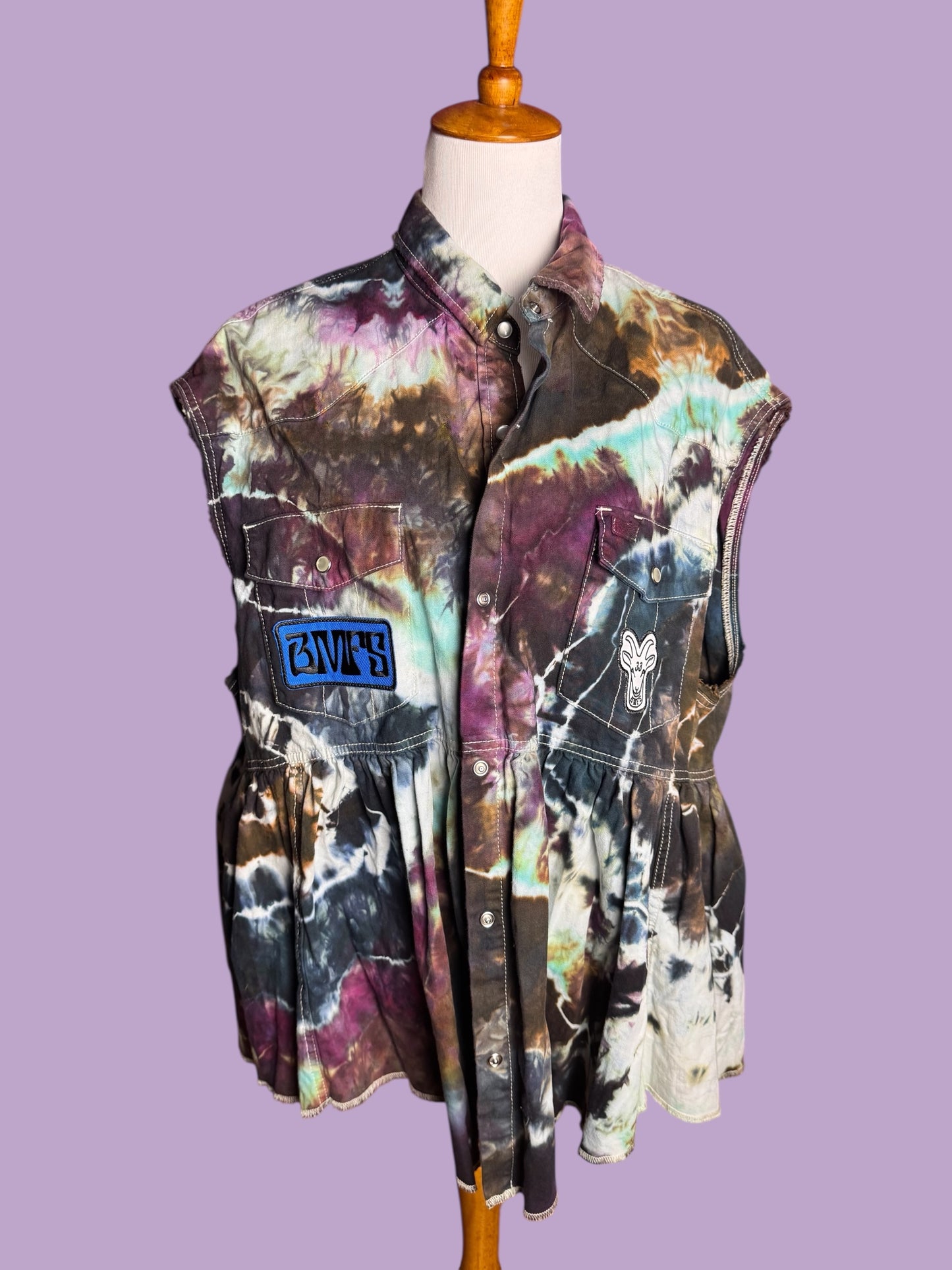 Billy Strings BMFS Tiedye Sequin Festival Dress Vest Plus Size Women’s 3X/4X