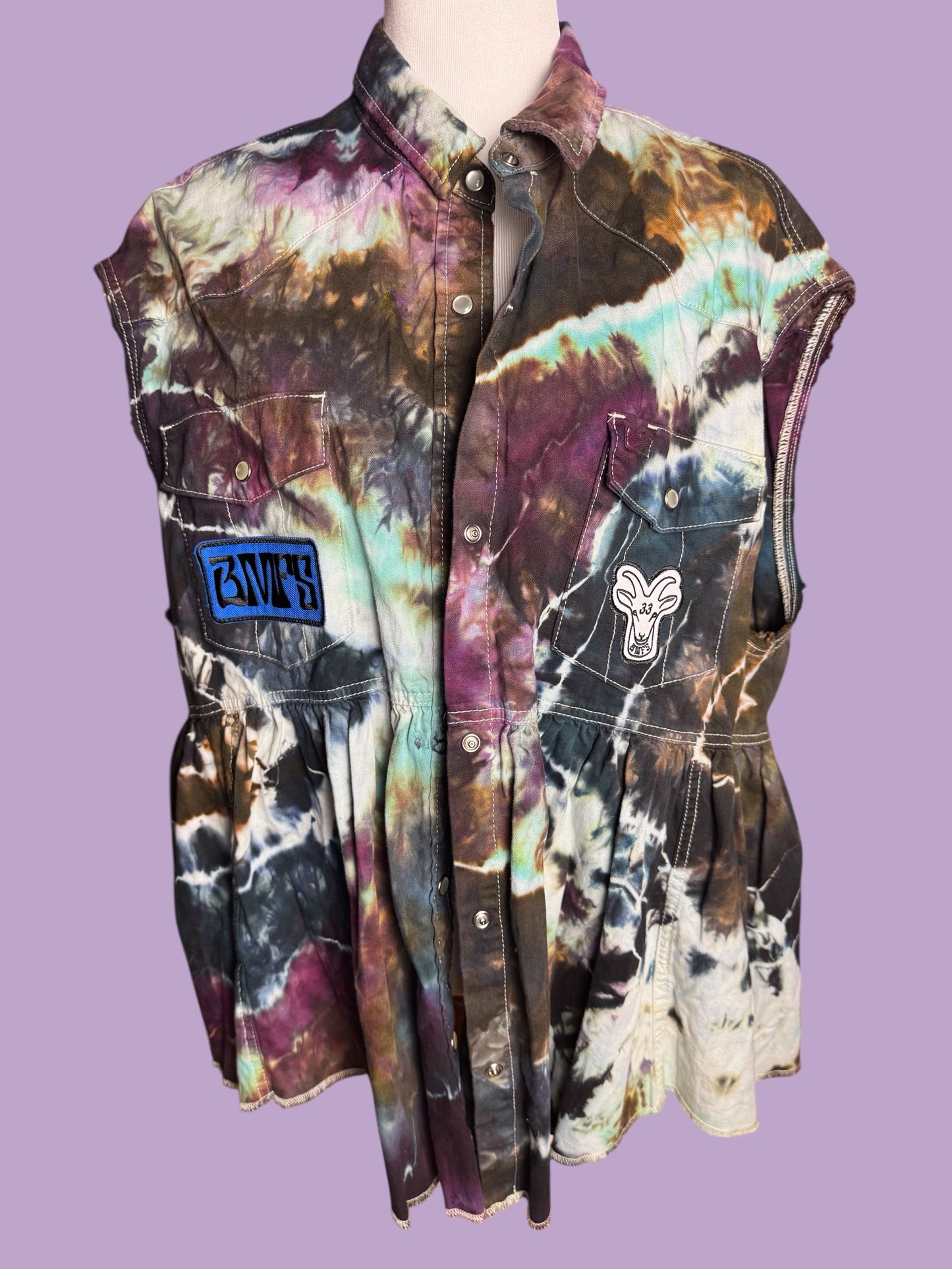 Billy Strings BMFS Tiedye Sequin Festival Dress Vest Plus Size Women’s 3X/4X