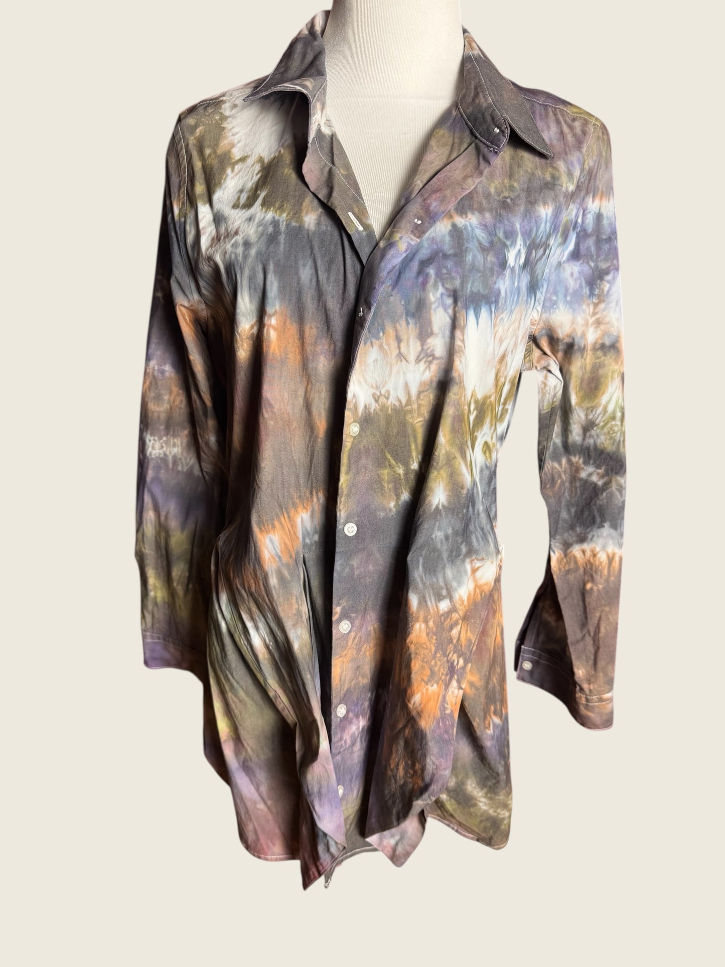 Women’s Billy Strings BMFS Upcycled Tiedye Button Up Shirt Size Small