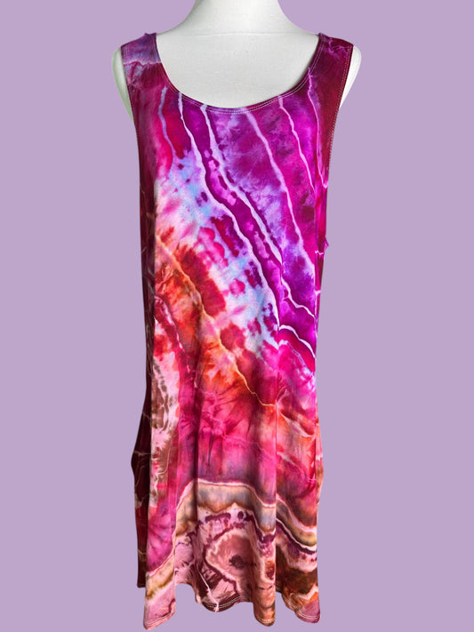 Sleeveless Tiedye Tank Dress/Shirt Plus Size 3X with Pockets
