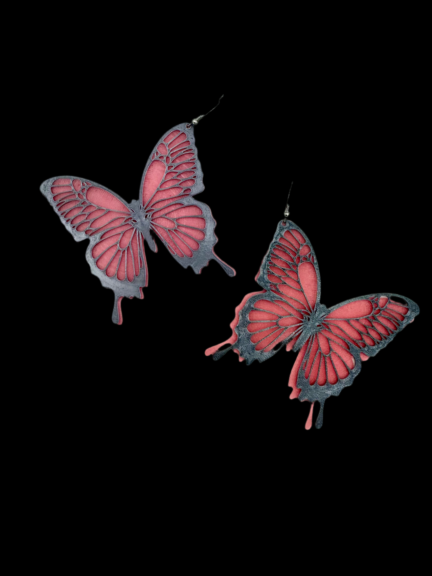 3D Printed Double Butterfly Earrings 3x2 