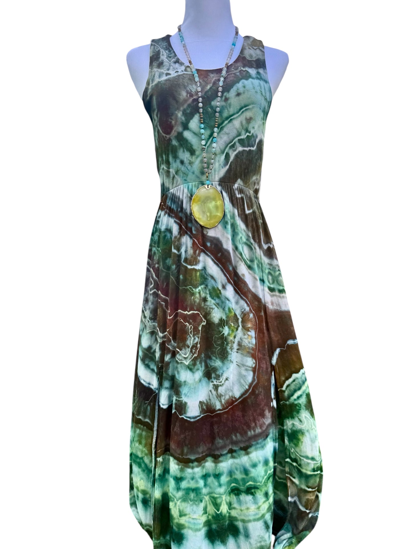 Geode Tiedye Midi Dress with slits/pockets Size Small