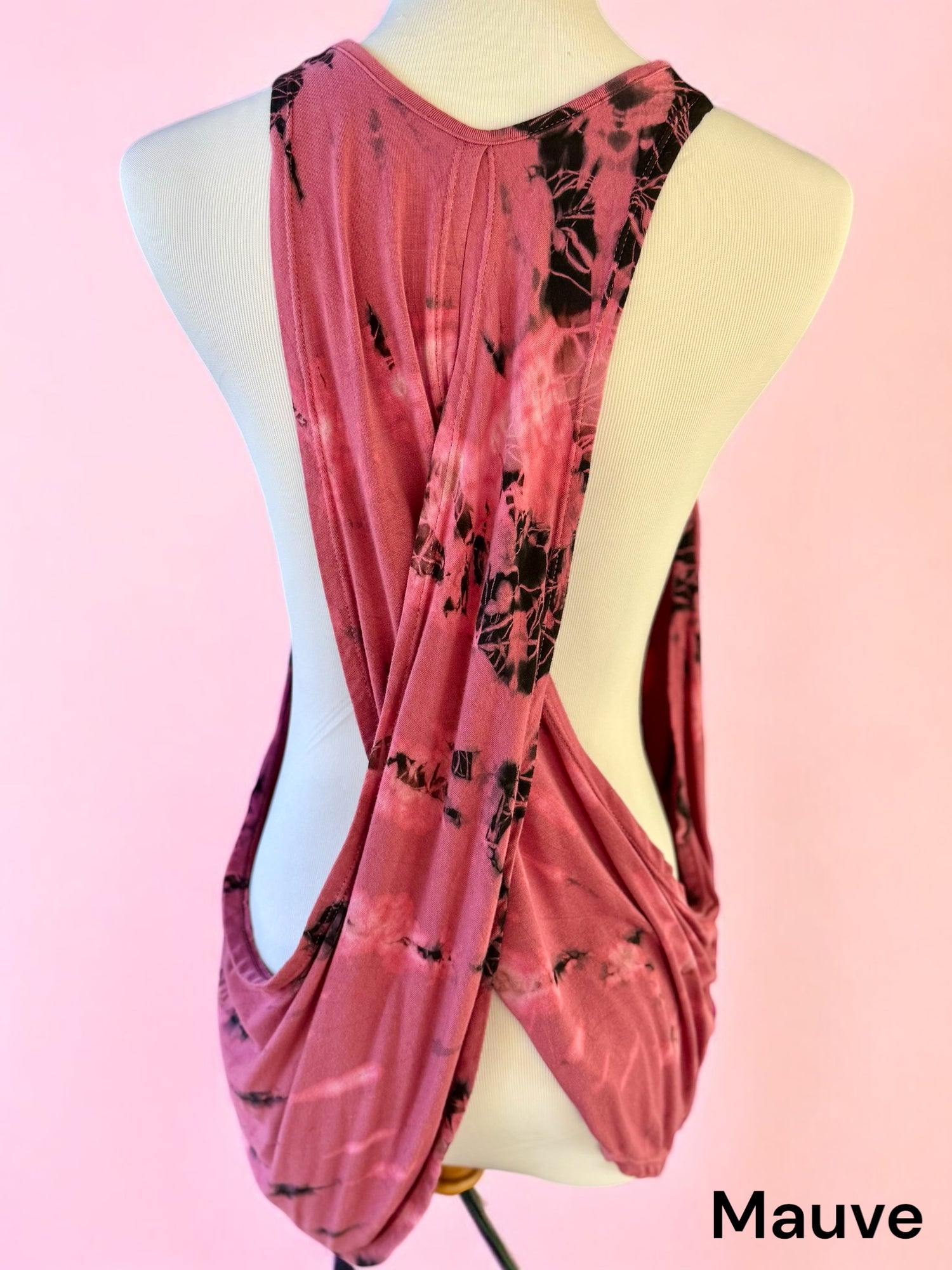 Open Back Crossover Tiedye Tank One Size