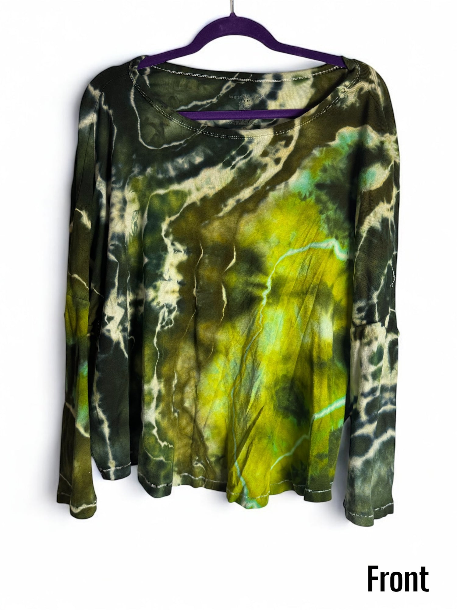 Women’s Petite Large Geode Tiedye Long Sleeve Shirt