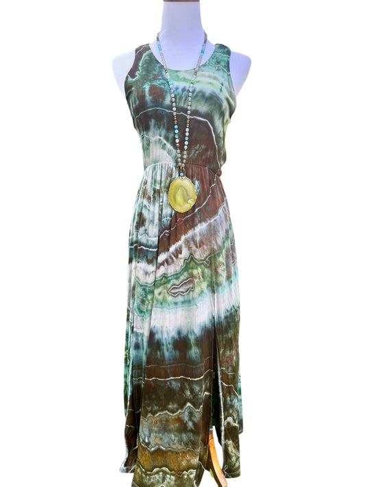 Geode Tiedye Midi Dress with slits/pockets Size Small