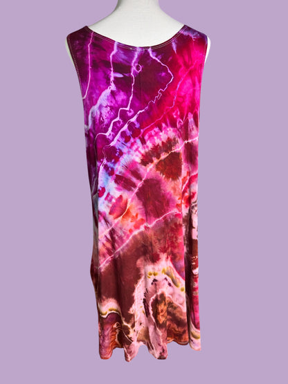 Sleeveless Tiedye Tank Dress/Shirt Plus Size 3X with Pockets