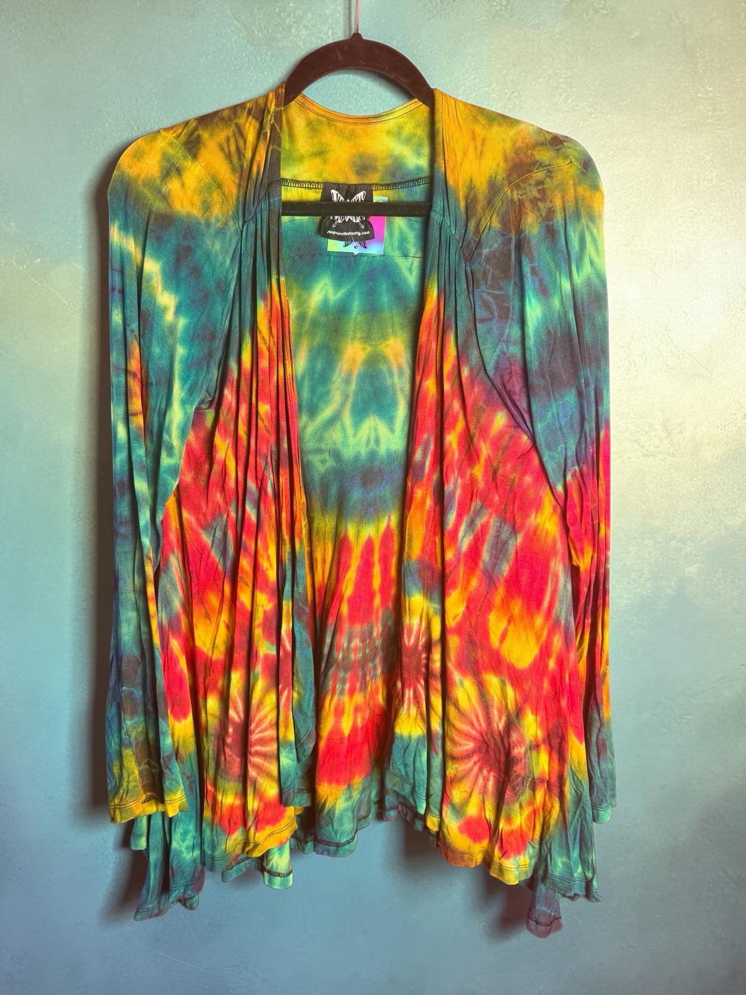 Upcycled Billy Strings BMFS Tiedye Cardigan Women’s size XL