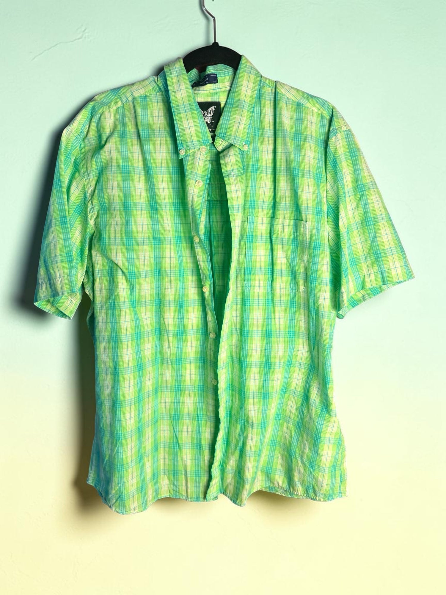 Men’s Upcycled Widespread Panic Size XL Button up Plaid Shirt