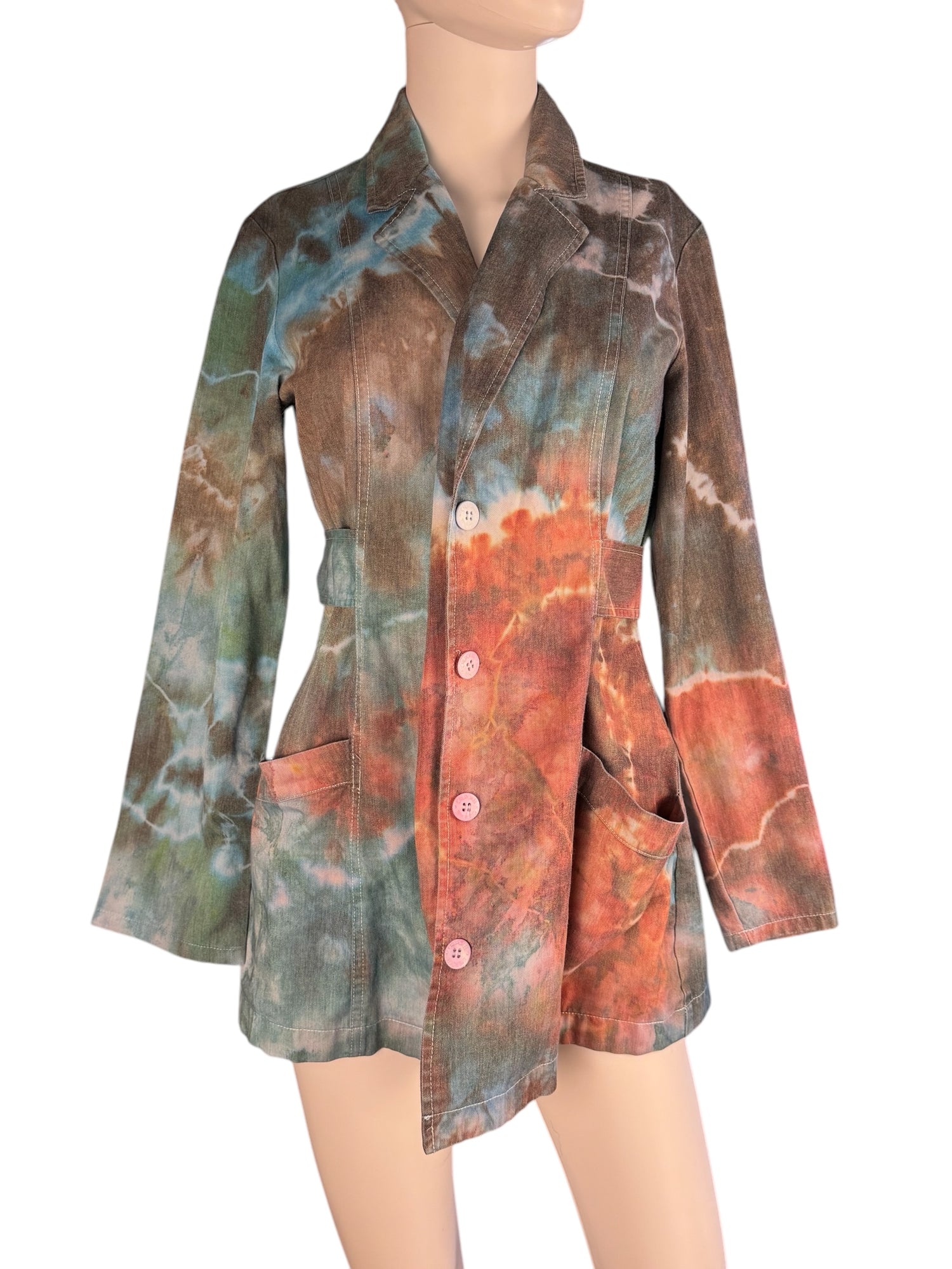 Women’s Geode Tiedye Coat with Pockets