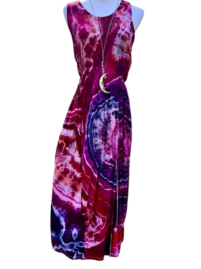 Geode Tiedye Midi Dress with slits/pockets Size Large