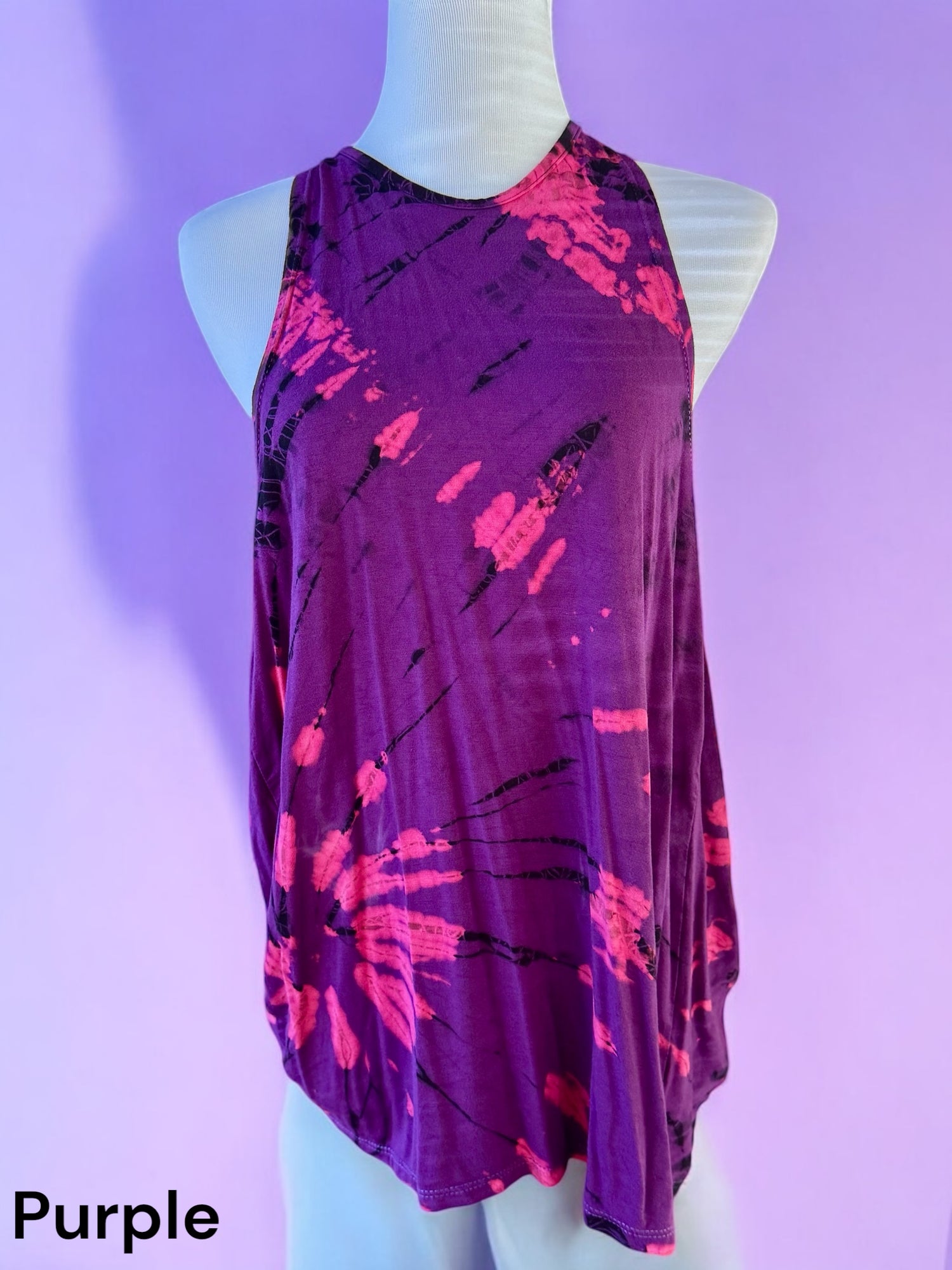 Open Back Crossover Tiedye Tank One Size