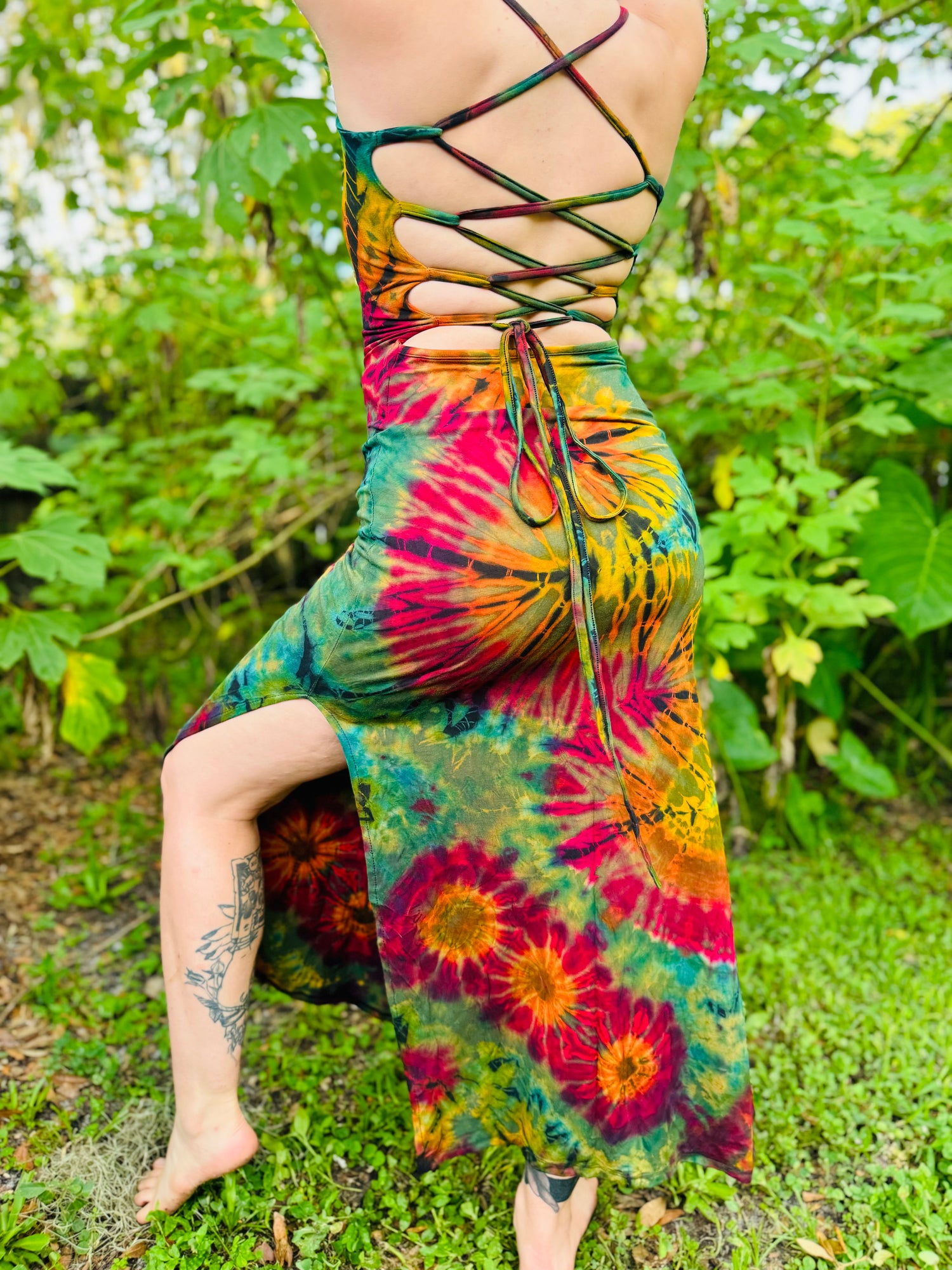 Tie Dye Tweezer Razor Back Dress