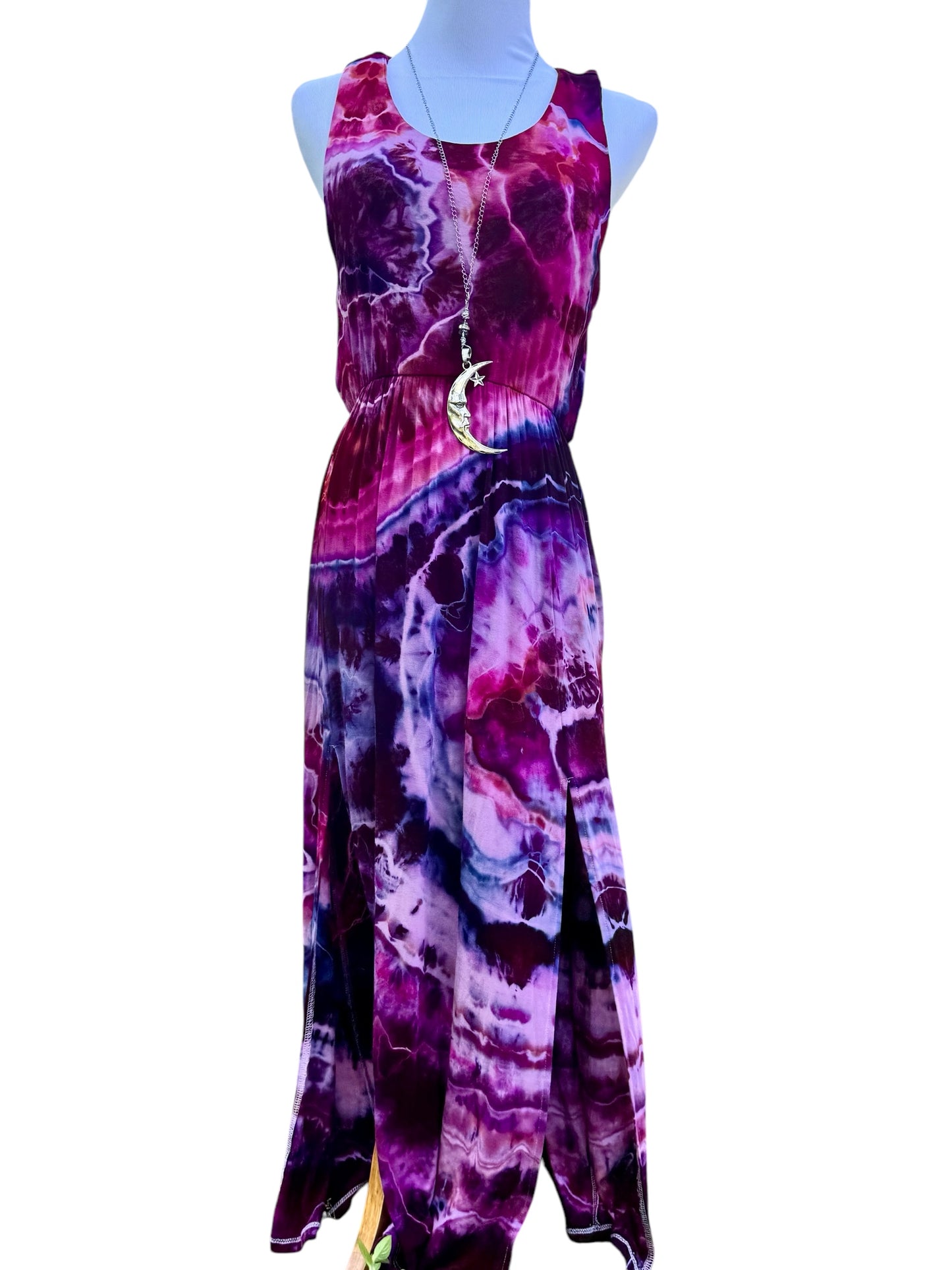 Geode Tiedye Midi Dress with slits/pockets size Medium