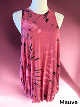 Open Back Crossover Tiedye Tank One Size