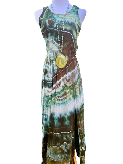 Geode Tiedye Midi Dress with slits/pockets Size Small