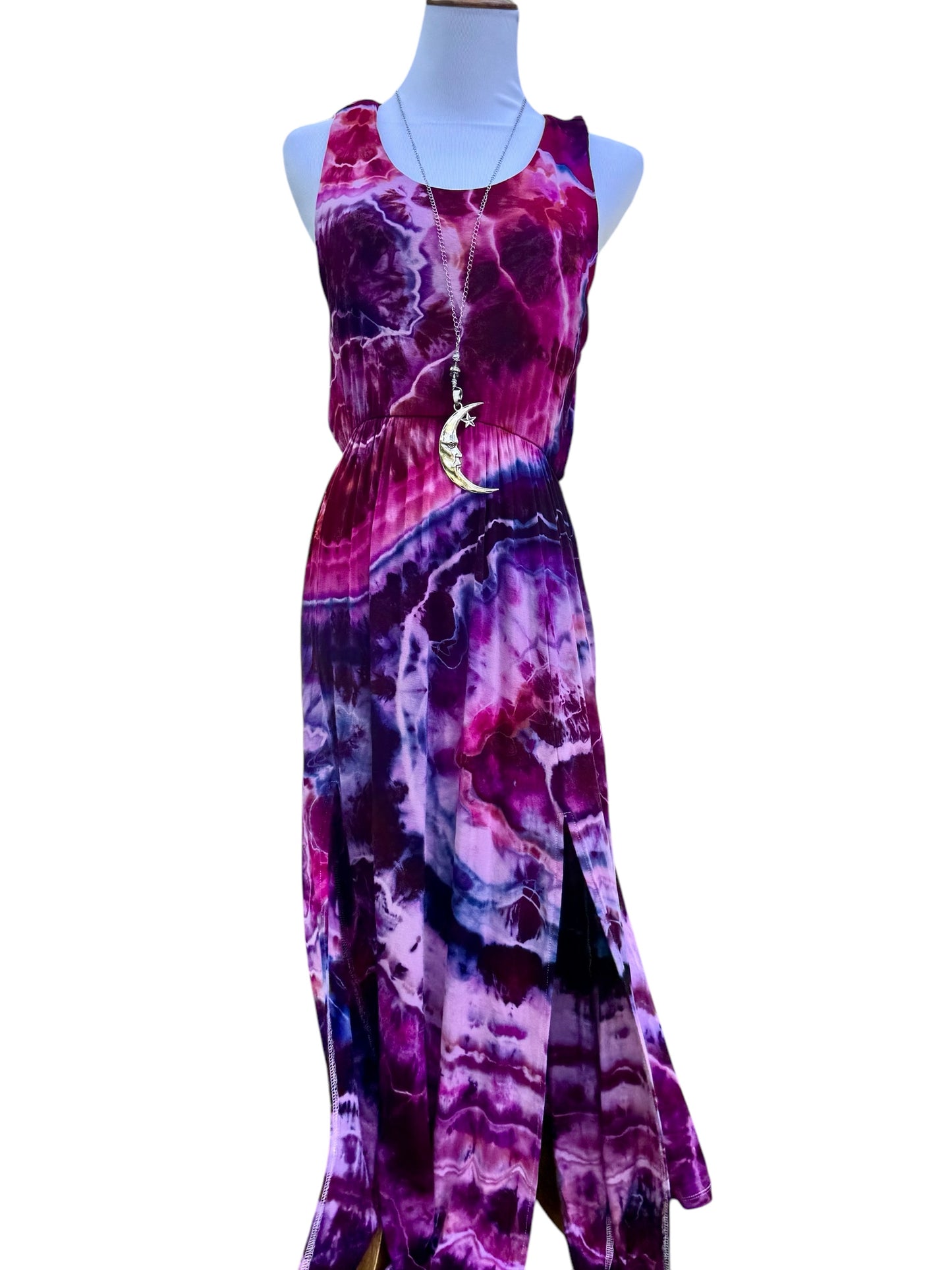 Geode Tiedye Midi Dress with slits/pockets size Medium
