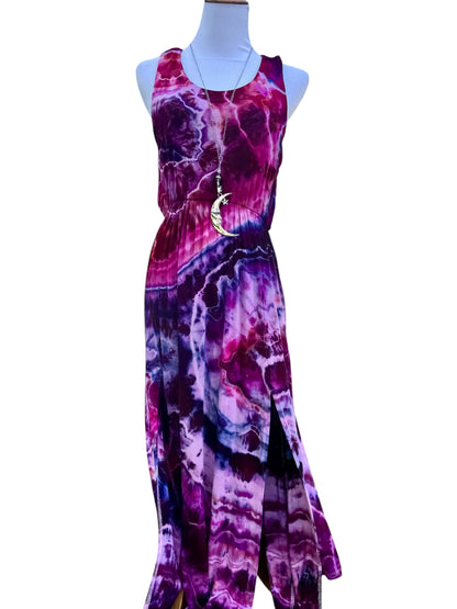 Geode Tiedye Midi Dress with slits/pockets size Medium