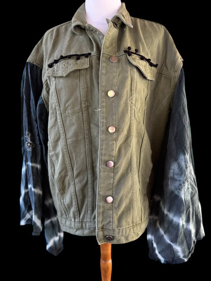 Billy Strings Bell Sleeve Patchwork Jacket with Pockets Size Women’s M/L