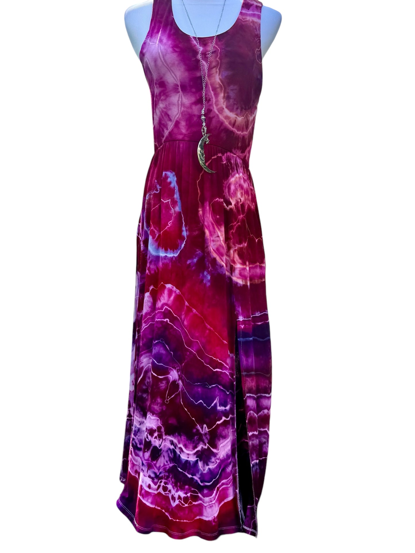 Geode Tiedye Midi Dress with slits/pockets Size Small