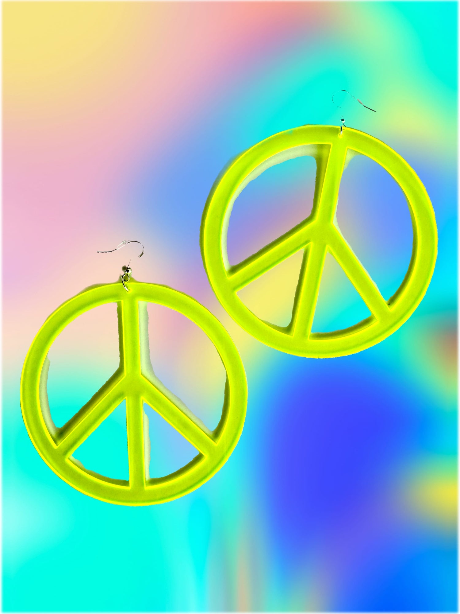 Peace Baby! Neon Plexi Glass Earrings