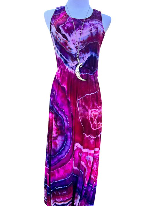 Geode Tiedye Midi Dress with slits/pockets Size Medium