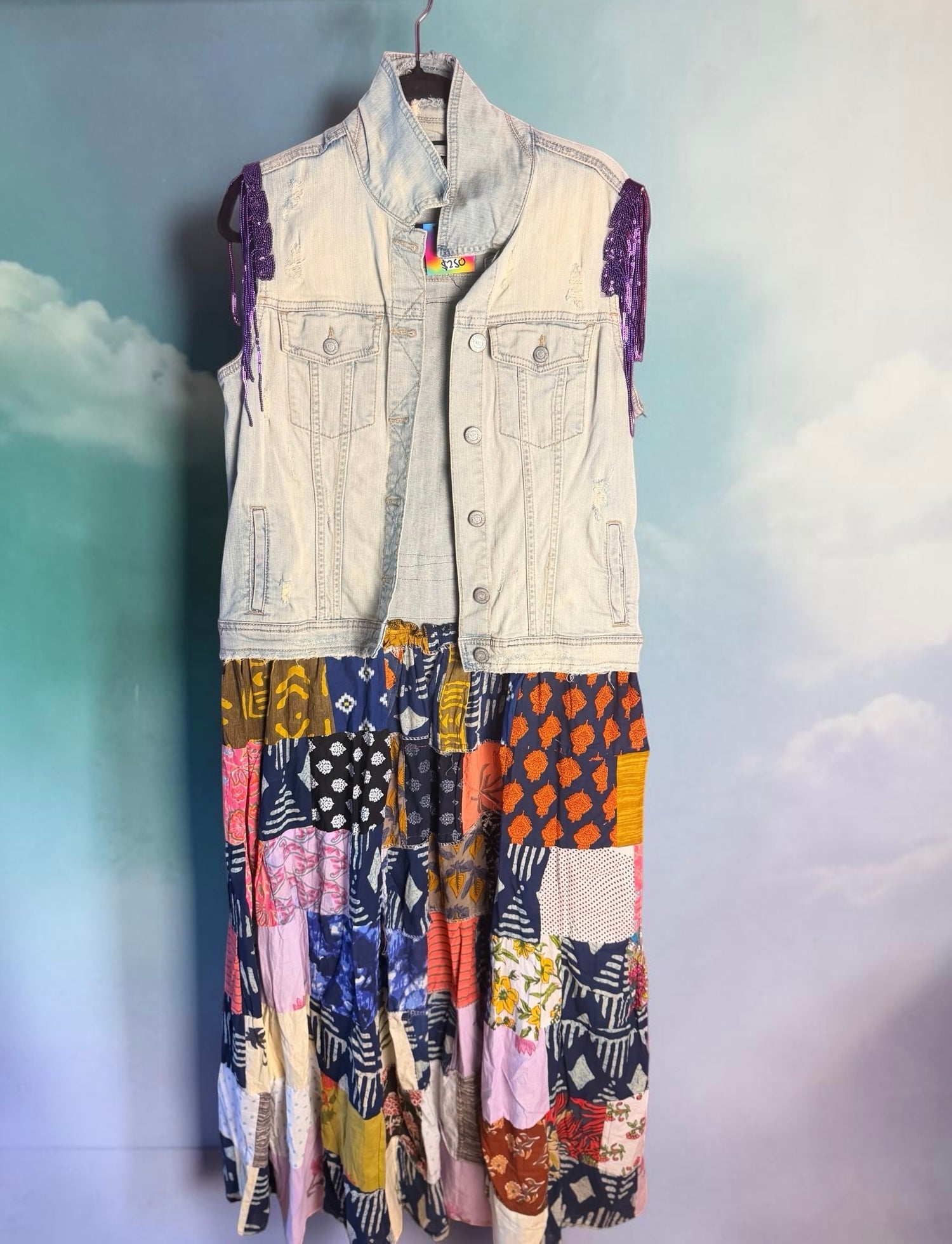 Upcycled Billy Strings BMFS sequin patchwork duster Women’s size Medium