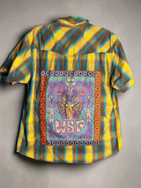Men’s Upcycled Widespread Panic Art Nouveau Button Up Shirt Size Men’s XL
